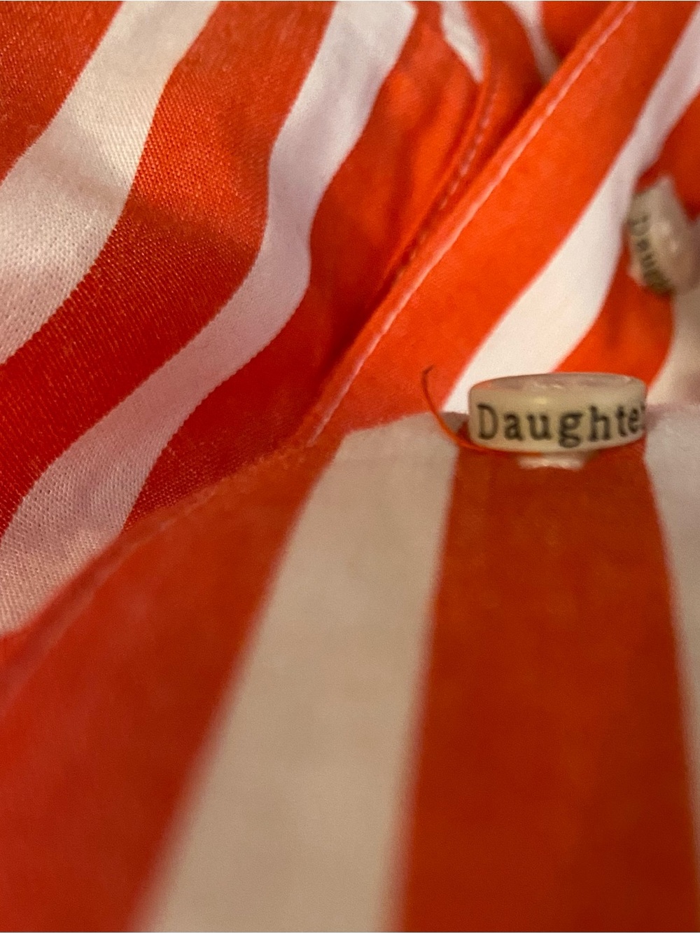 Favorite Daughter Ex Boyfriend Button Up Shirt Sz S Red/White Stripes Oversized - Picture 6 of 8